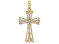 FJC Finejewelers Cross Bright Cut Circle Accents Charm