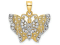 FJC Finejewelers 14k Two-tone Gold Bright Cut Butterfly Edge Cut-out Wings Charm
