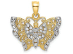 FJC Finejewelers 14k Two-tone Gold Bright Cut Butterfly Edge Cut-out Wings Charm