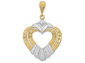 FJC Finejewelers 14k Two-tone Gold Heart Accents On Top Bottom Charm