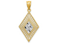 FJC Finejewelers Diamond Shaped Bright Cut White Marquee with Border Charm