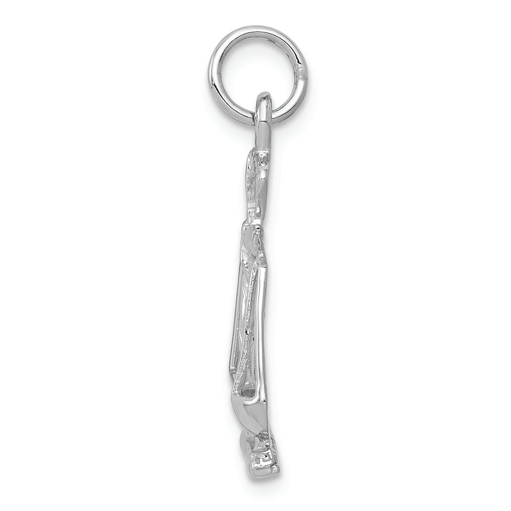 FJC Finejewelers 14k White Gold Polished Open-backed Large Scales Of Justice Charm