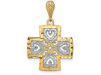 FJC Finejewelers Maltese Cross Hearts Bright Cut Edge Special Bail Charm