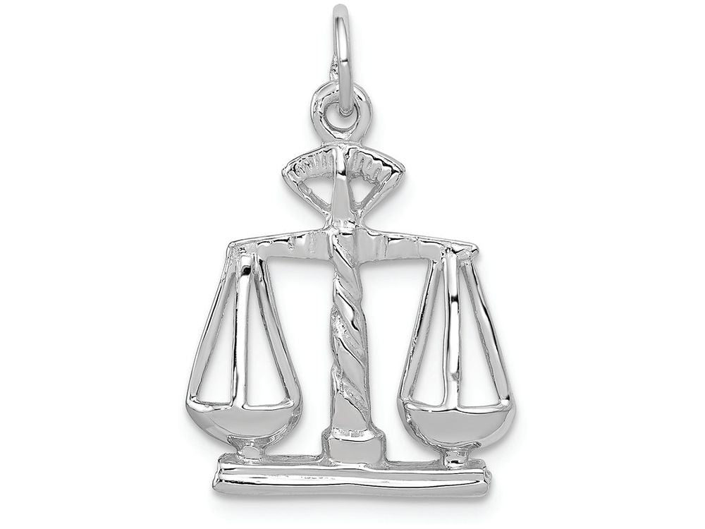 FJC Finejewelers 14k White Gold Polished Open-backed Large Scales Of Justice Charm