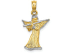 FJC Finejewelers 14k Two-tone Gold 3d Angel Playing Flute Christmas Charm