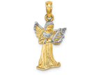 FJC Finejewelers 14k Two-tone Gold 3d Angel Playing The Harp Christmas Charm