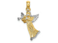 FJC Finejewelers 14k Two-tone Gold 3d Angel Playing Trumpet Christmas Charm