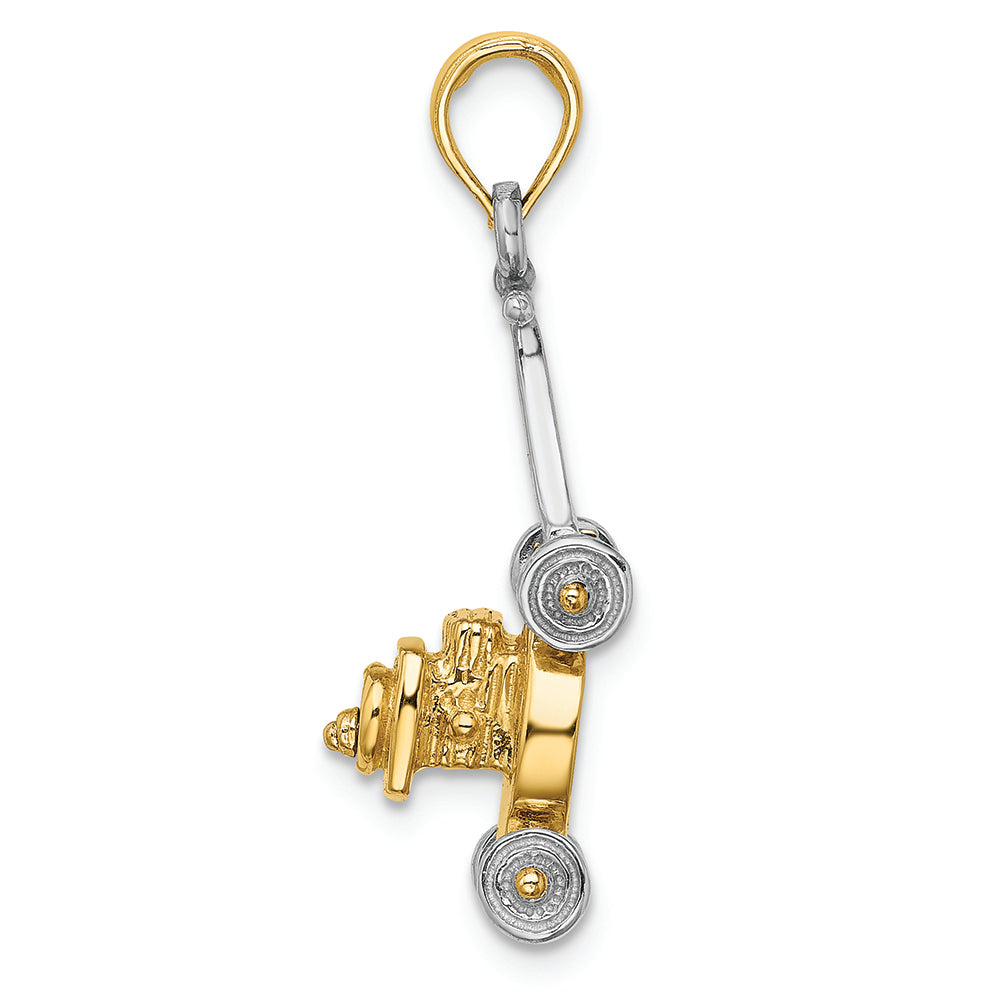 FJC Finejewelers 14k Two-tone Gold 3d Lawn Mowermoveable Two-color Charm