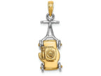 FJC Finejewelers 14k Two-tone Gold 3d Lawn Mowermoveable Two-color Charm