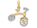FJC Finejewelers 14k Two-tone Gold 3d Tricycle with Moveable Handlebars And Wheels Charm