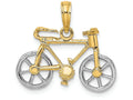 FJC Finejewelers 14k Two-tone Gold 3d Bicycle Moveable Tires Charm