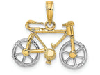 FJC Finejewelers 14k Two-tone Gold 3d Bicycle Moveable Tires Charm