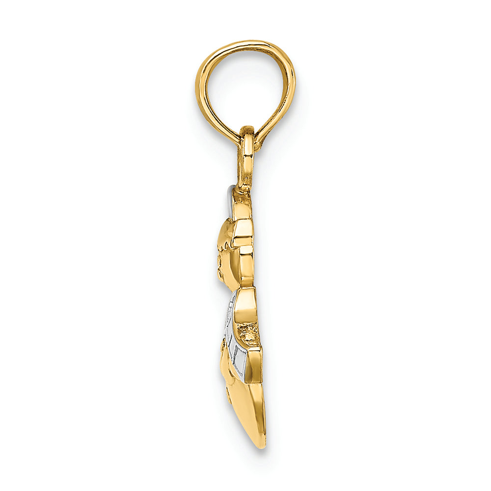 FJC Finejewelers 14k Yellow Gold with with Rhodium Snowman Scarf Hat Charm