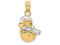 FJC Finejewelers 14k Yellow Gold with with Rhodium Snowman Scarf Hat Charm