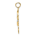 FJC Finejewelers 14k Yellow Gold with with Rhodium Snowman with Joytwo-color Charm