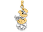 FJC Finejewelers 14k Yellow Gold with with Rhodium Snowman with Joytwo-color Charm