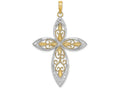FJC Finejewelers 14k Yellow Gold Tt Figure 8 White Beaded Tip Yellow Beaded Filigree Center Charm