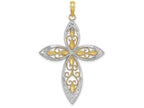 FJC Finejewelers 14k Yellow Gold Tt Figure 8 White Beaded Tip Yellow Beaded Filigree Center Charm