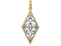FJC Finejewelers 14k Two-tone Gold Diamond Shape Cut-out Filigree Charmtwo-color