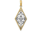 FJC Finejewelers 14k Two-tone Gold Diamond Shape Cut-out Filigree Charmtwo-color