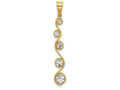 FJC Finejewelers Diagonal Swirl with Alt White Bright Cut Accentstwo-color Charm