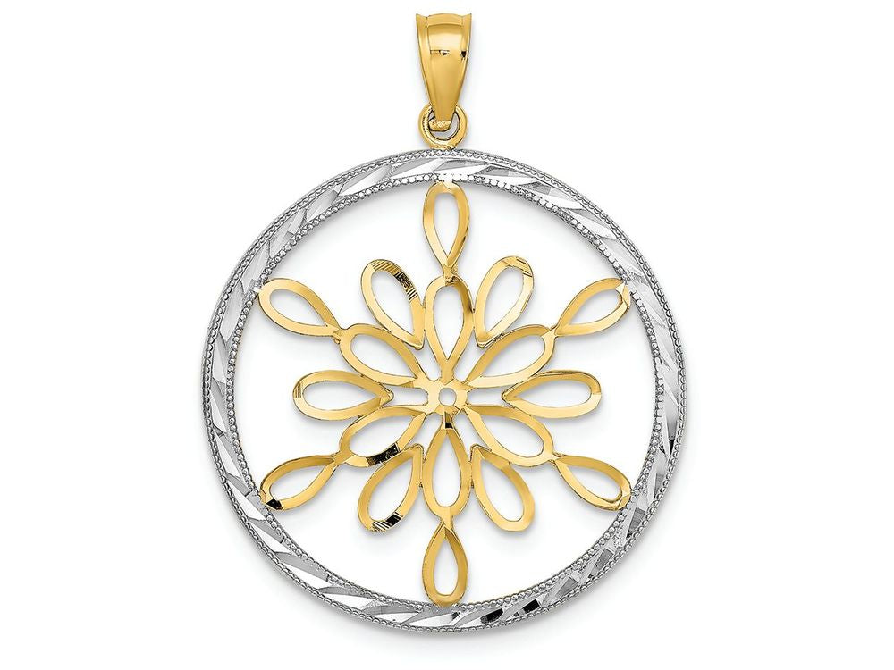 FJC Finejewelers Teardrop Cluster In White Bright Cut Round Frame Charm