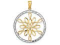 FJC Finejewelers Teardrop Cluster In White Bright Cut Round Frame Charm