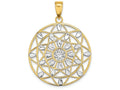 FJC Finejewelers Stars Bright Cut Leaf Pattern In Round Frametwo-color Charm