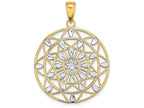 FJC Finejewelers Stars Bright Cut Leaf Pattern In Round Frametwo-color Charm