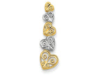 FJC Finejewelers Hearts Cascading with Alt White Yellowhidden Bail Charm