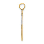 FJC Finejewelers 14k Two-tone Gold Wish Dream Believe with White Moon Stars Charm