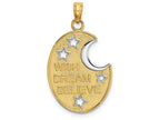 FJC Finejewelers 14k Two-tone Gold Wish Dream Believe with White Moon Stars Charm