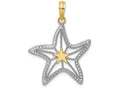FJC Finejewelers 14k Two-tone Gold Small Starfish Star Center Charm