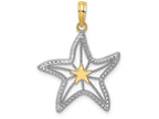 FJC Finejewelers 14k Two-tone Gold Small Starfish Star Center Charm