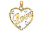 FJC Finejewelers 14k Two-tone Gold Love In Heart Frame with Floating Hearts Accent Charm