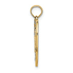 FJC Finejewelers 14k Two-tone Gold Dream In Heart Frame with Floating Bright Cut Star Accents Charm