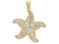 FJC Finejewelers 14k Two-tone Gold Starfish Centercut-out Filigree Charm