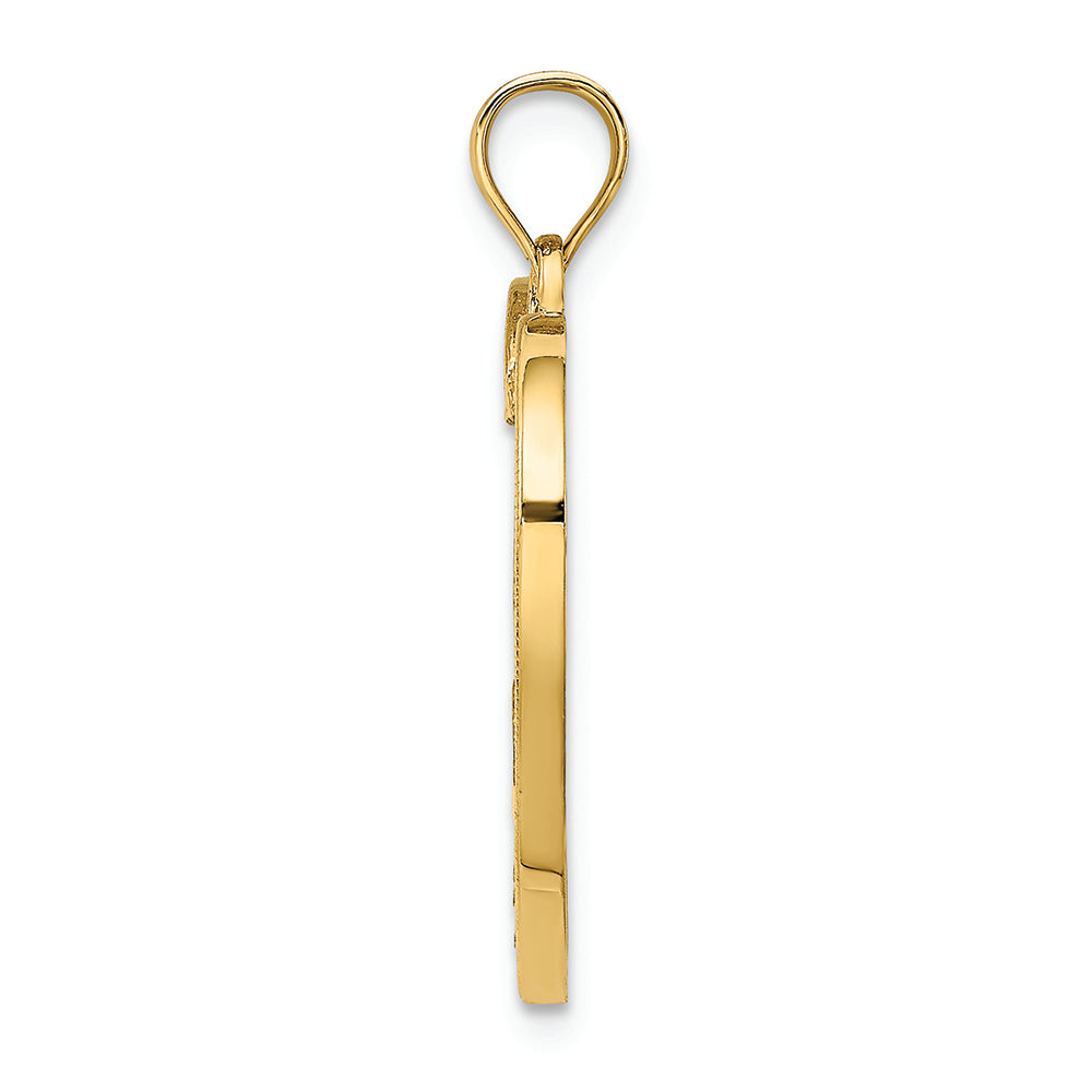 FJC Finejewelers 14k Yellow Gold with Rhodium Heart with 2 Kids White Mom Inside Charm