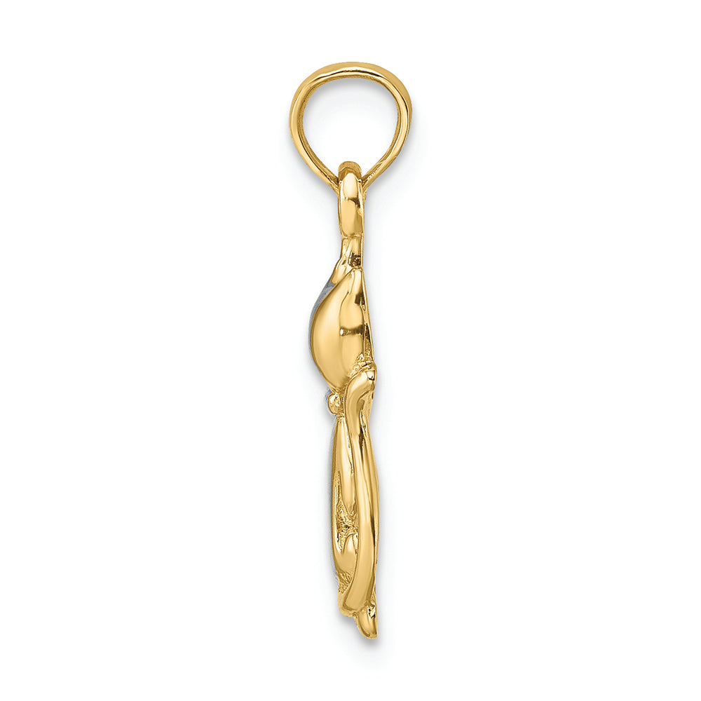 FJC Finejewelers 14k Yellow Gold Tt Cat with Baby Silhouette Charm White Yellow Cat