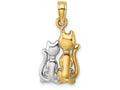 FJC Finejewelers 14k Yellow Gold Tt Cat with Baby Silhouette Charm White Yellow Cat