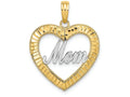 FJC Finejewelers 14k Two-tone Gold Bright Cut Heart Frame Mom Inside Charm
