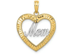 FJC Finejewelers 14k Two-tone Gold Bright Cut Heart Frame Mom Inside Charm
