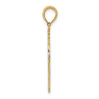 FJC Finejewelers 14k Yellow Gold with with Rhodium Cross Bright Cut Center Yellow Outline Arrow Tips Charm