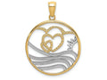 FJC Finejewelers 14k Two-tone Gold Sun Hearts Water In Round Frametwo-color Charm