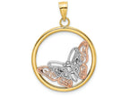 FJC Finejewelers 14k Two-tone Gold Butterfly In Round Frametri-color Charm
