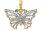 FJC Finejewelers 14k Two-tone Gold Butterfly Dc Accents On Wingstwo-color Charm
