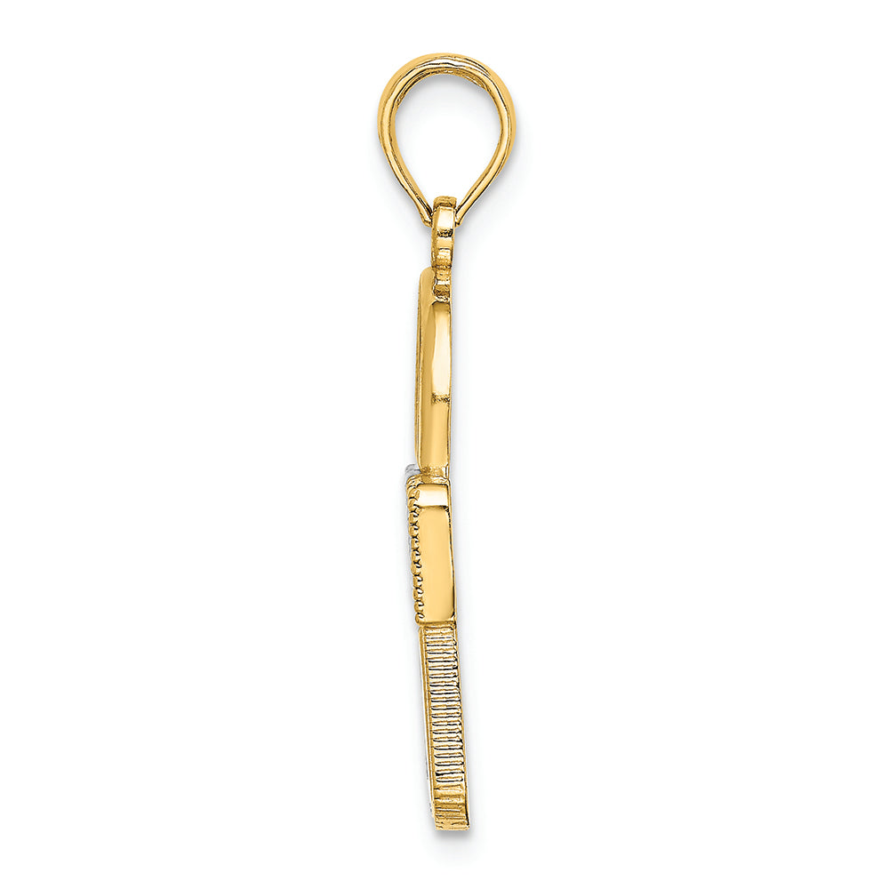 FJC Finejewelers 14k Yellow Gold Tt Lock Charmcut-out Two-color