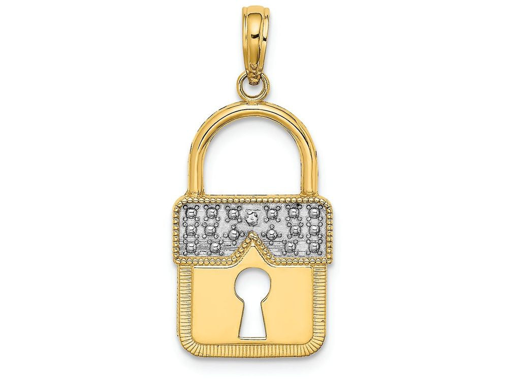 FJC Finejewelers 14k Yellow Gold Tt Lock Charmcut-out Two-color