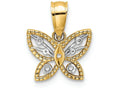 FJC Finejewelers 14k Two-tone Gold Mini Bright Cut Butterflytwo-color Charm