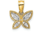 FJC Finejewelers 14k Two-tone Gold Mini Bright Cut Butterflytwo-color Charm